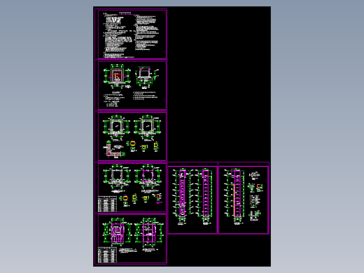 6层钢结构电梯井道全套结构施工CAD图纸