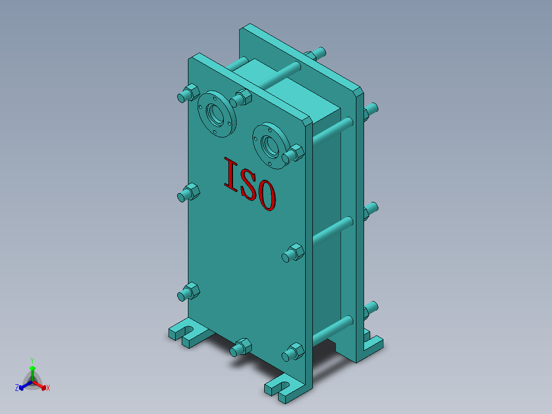 板式冷却器（ISO）正等轴测图