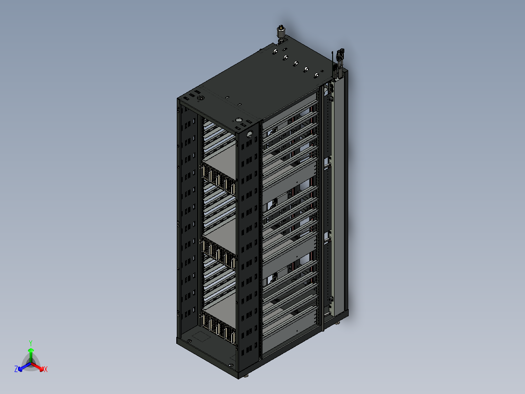 32U机柜正等轴测图