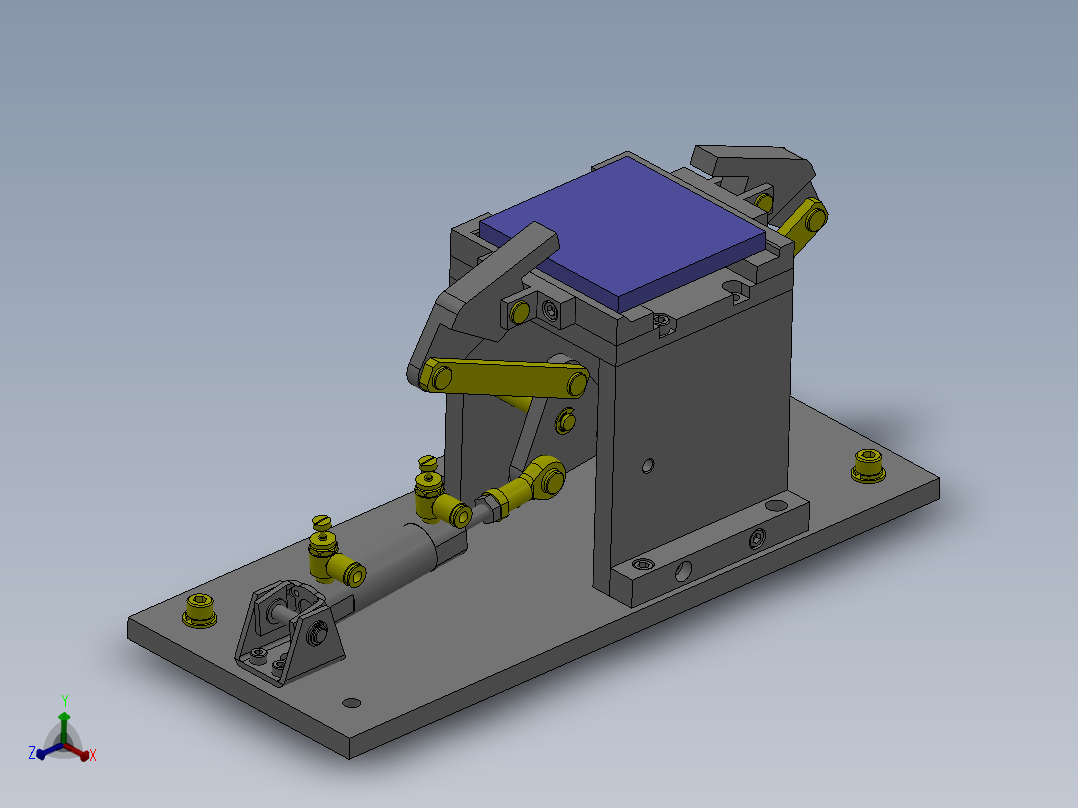 M25工件2处同时夹紧机构