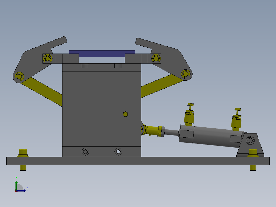 M25工件2处同时夹紧机构左视图