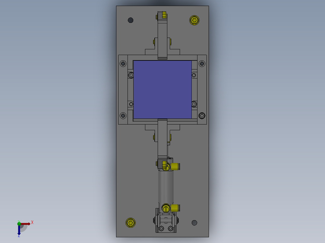 M25工件2处同时夹紧机构俯视图