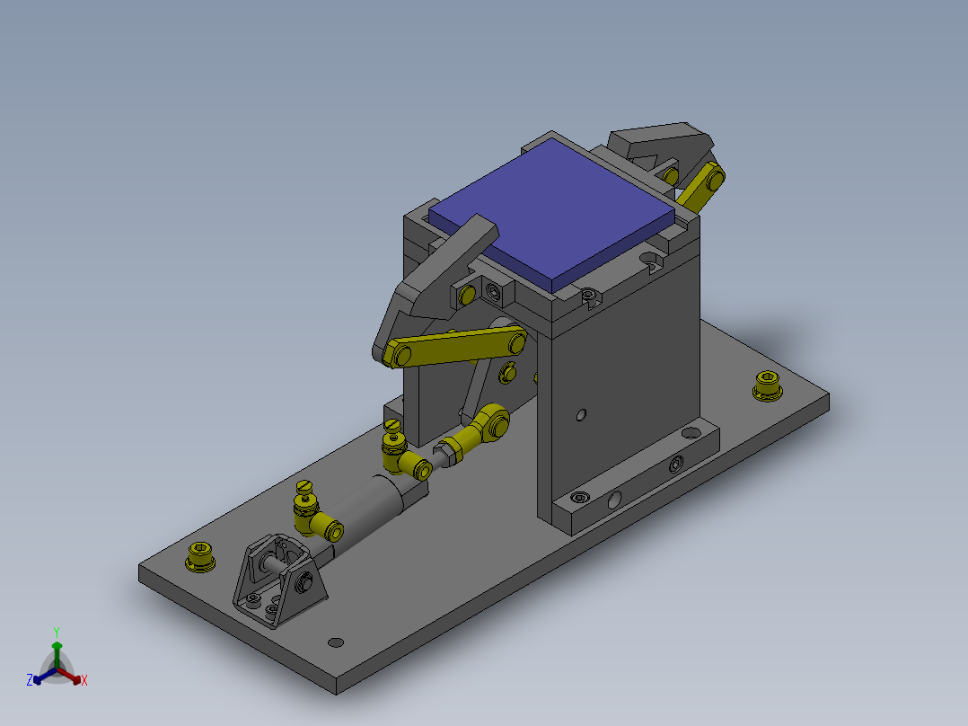 M25工件2处同时夹紧机构正等轴测图