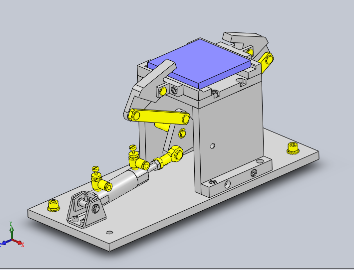 M25工件2处同时夹紧机构