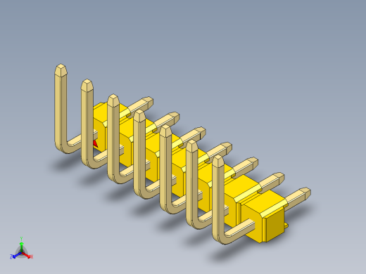 彩色公排针 100mil 2.54mm 系列-DS1022_yellow_07p_100mil_TypeU_rev1.0