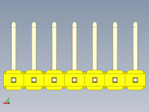 彩色公排针 100mil 2.54mm 系列-DS1022_yellow_07p_100mil_TypeU_rev1.0后视缩略图