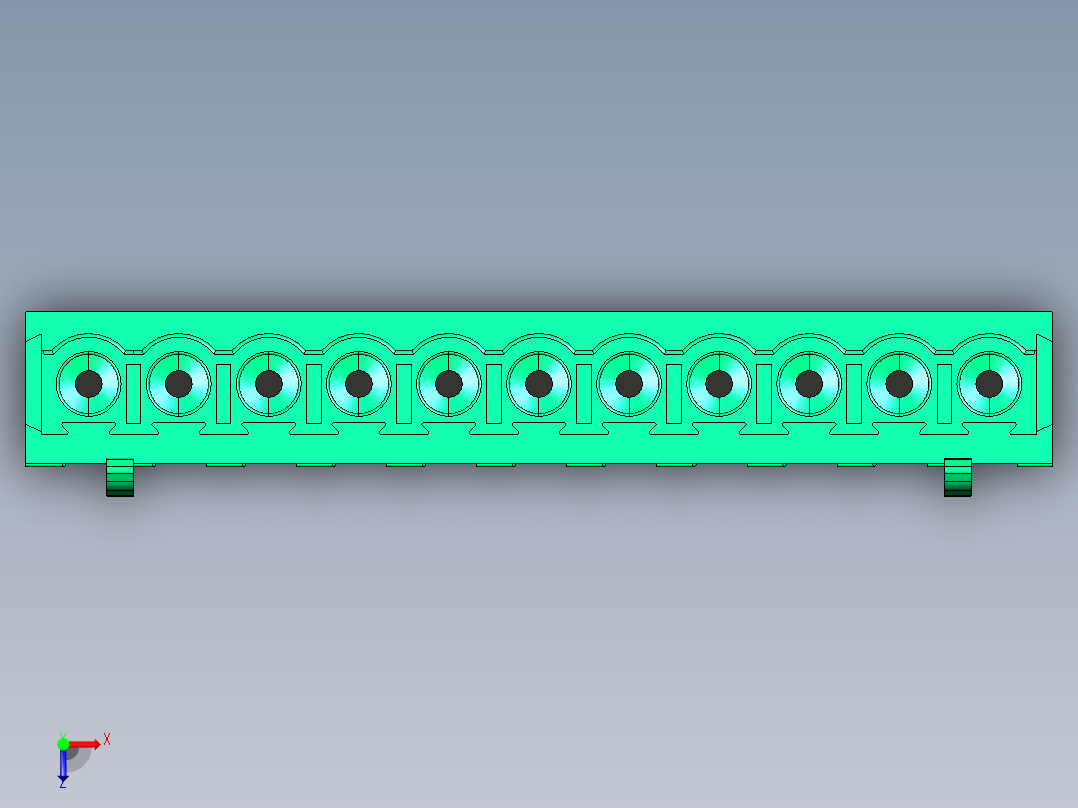 DEGSON 2EDG 系列 5.0mm 可插拔接线端子组-2EDGB-5.0-11P-14-00AH俯视图