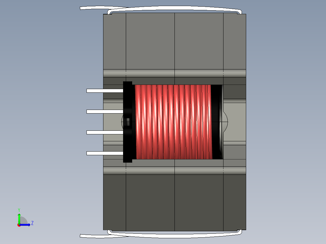 RM12核心和附件线圈架12针左视图