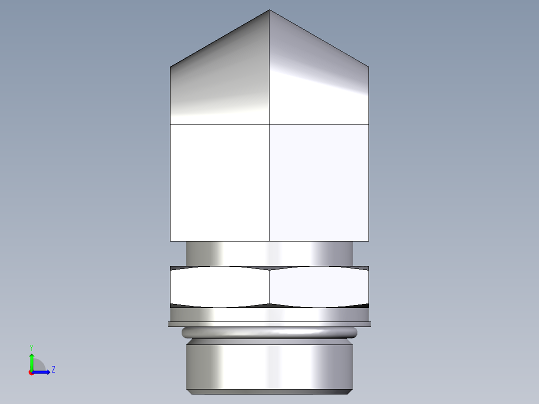 卡套式工业通用硬管接头EO_Adjustable_Locknut_elbow_WEE30SMORCF左视图