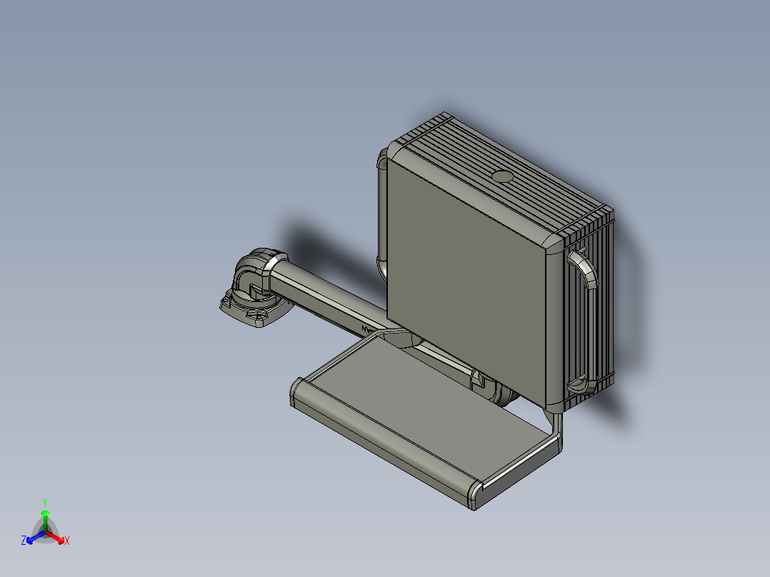 悬臂控制操控箱键盘支架-G1-顶座-90度箱体连接器-500正等轴测图