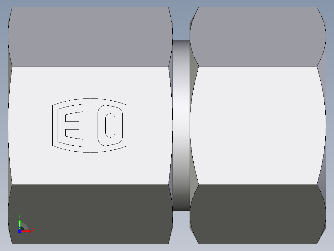卡套式工业通用硬管接头EO_Swivel_connector_GAI20ZSRCF前视图