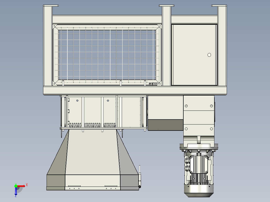 工业碎纸机模型俯视图