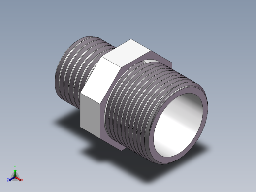 对丝-六角异径 DN20-DN15正等轴测缩略图
