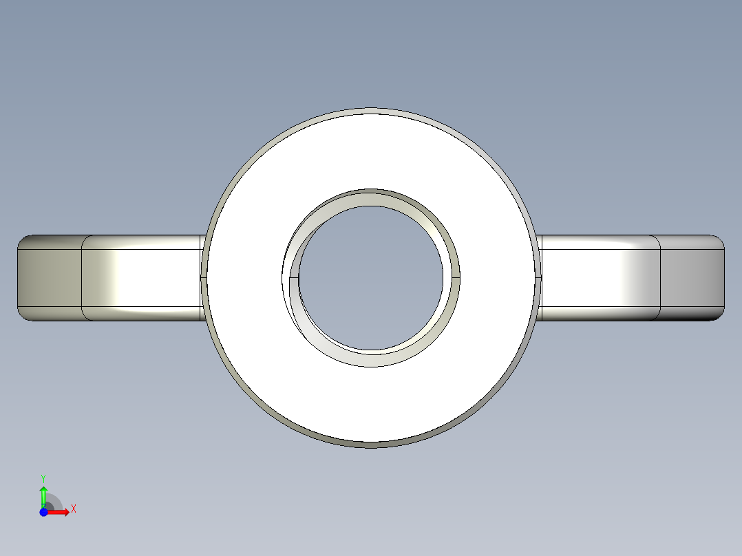蝶形螺母-WING NUT M12 x 1.75mm Thread.IGS前视图