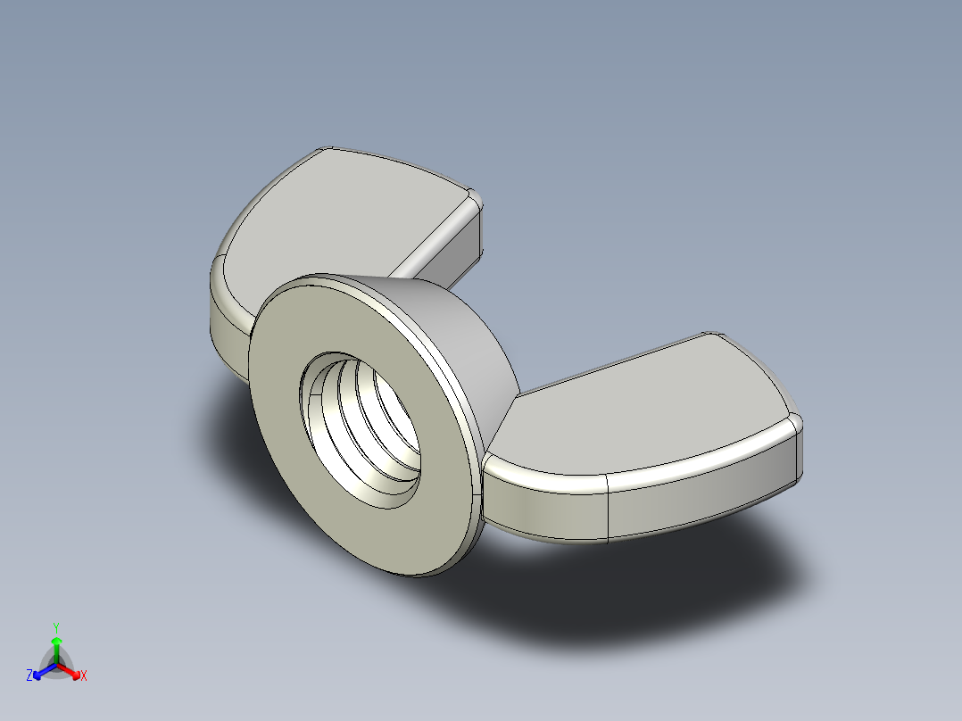 蝶形螺母-WING NUT M12 x 1.75mm Thread.IGS正等轴测图