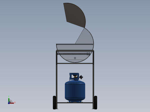 圆筒烧烤炉前视缩略图