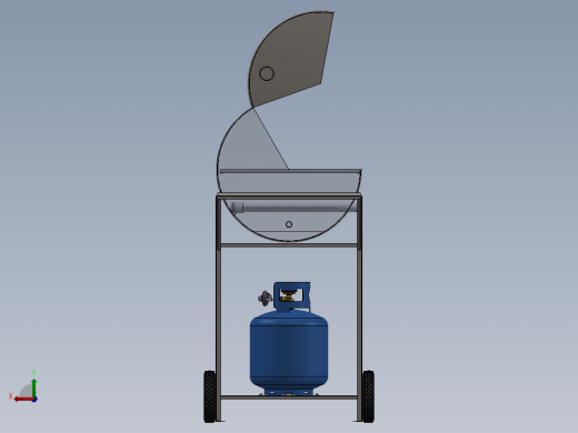 圆筒烧烤炉后视缩略图