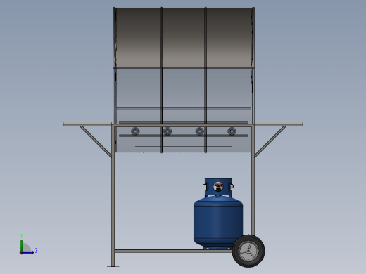 圆筒烧烤炉左视缩略图