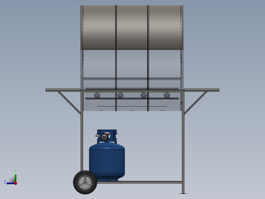 圆筒烧烤炉右视缩略图
