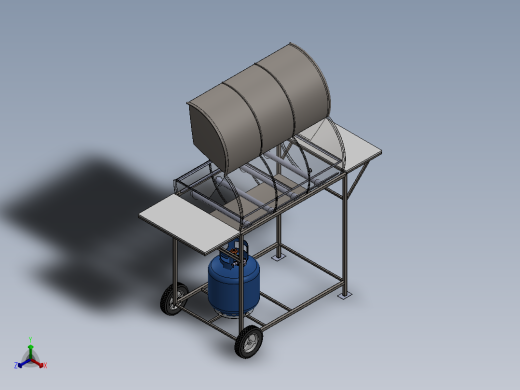 圆筒烧烤炉正等轴测缩略图