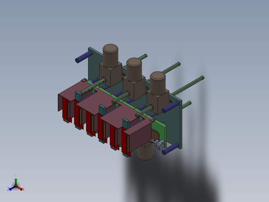顶升送料组件（直线减速电机）正等轴测图