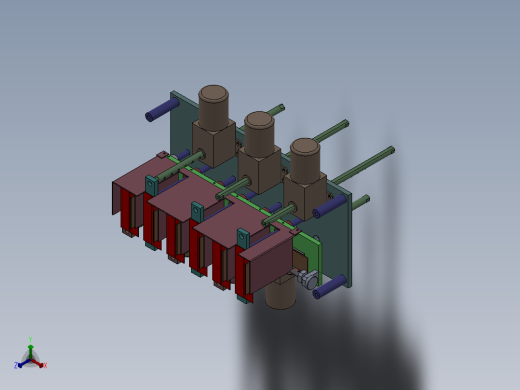 顶升送料组件（直线减速电机）正等轴测缩略图