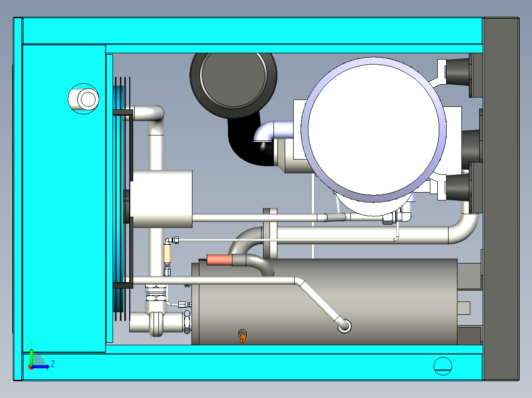 空气压缩机设计建模图左视图