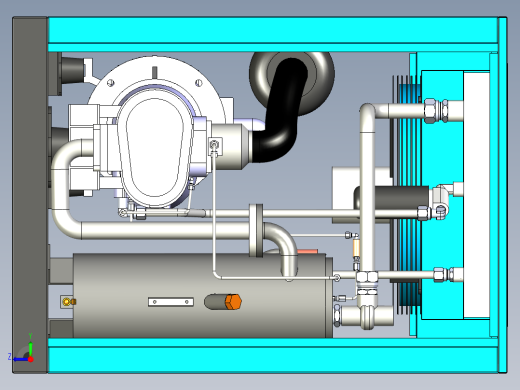 空气压缩机设计建模图右视缩略图