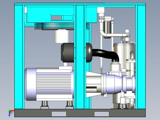 空气压缩机设计建模图俯视缩略图