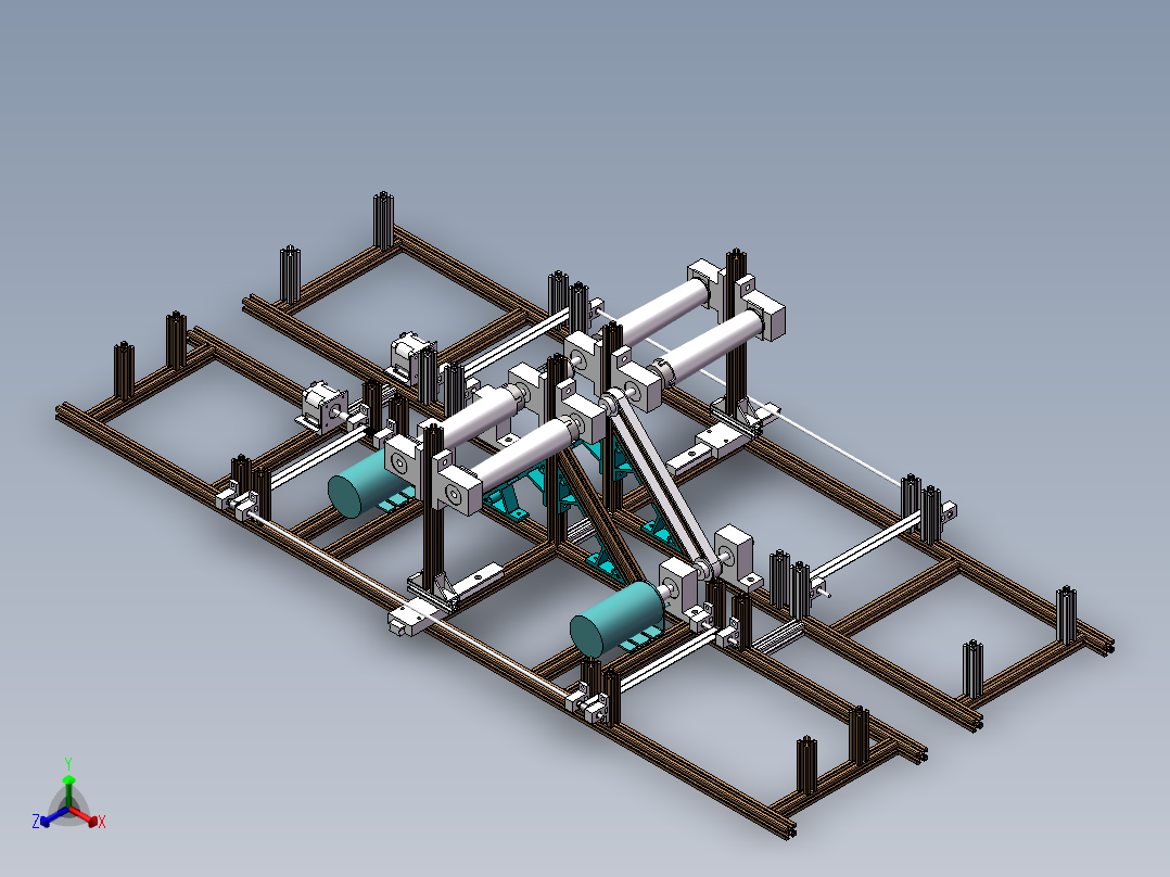 四轴绕线机设计正等轴测图