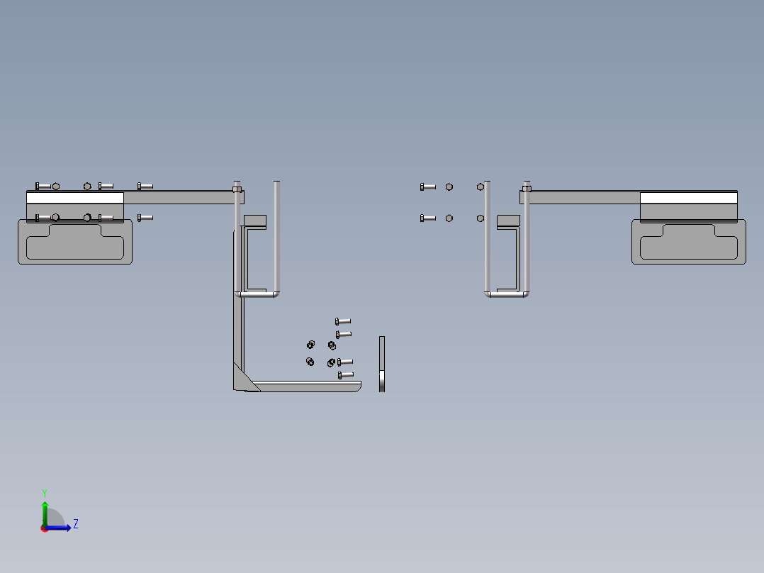 洒水车SolidWorks三维数据库左视图