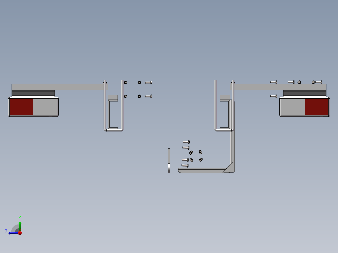 洒水车SolidWorks三维数据库右视图