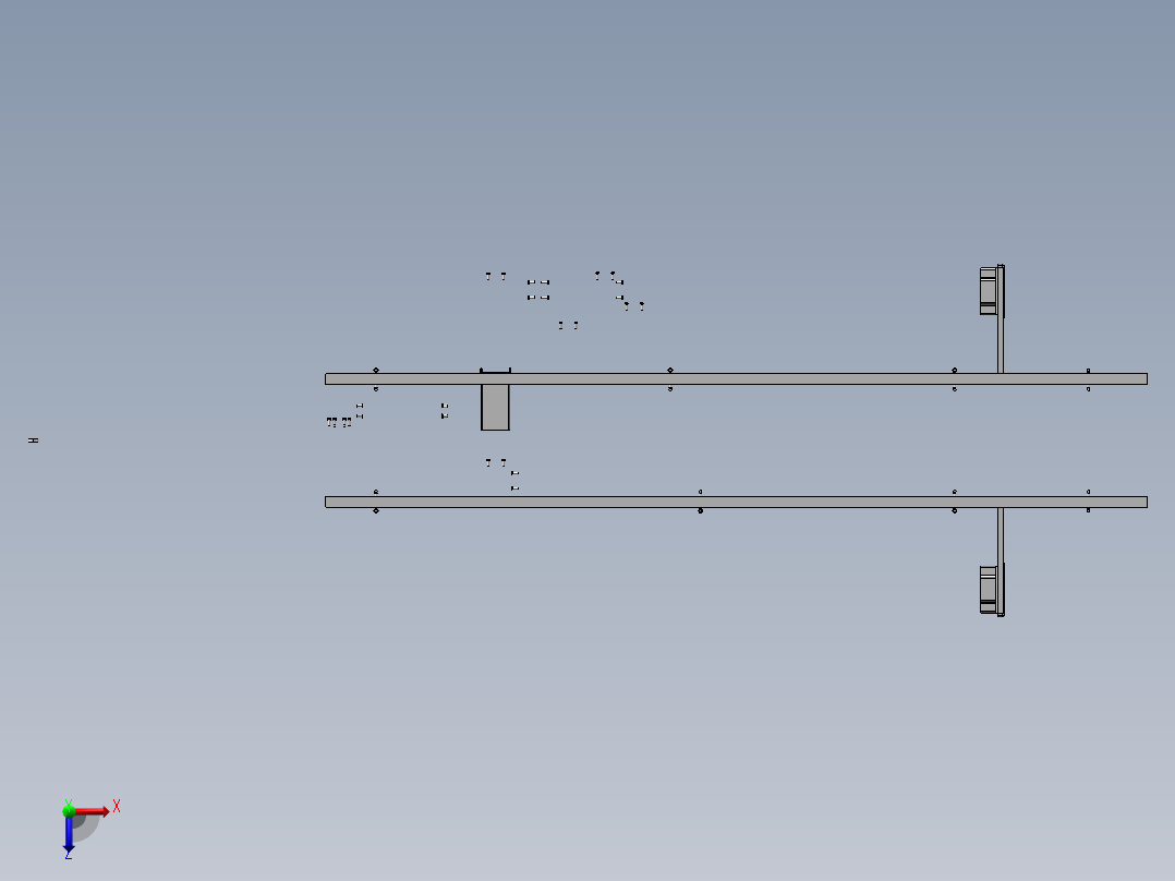洒水车SolidWorks三维数据库俯视图