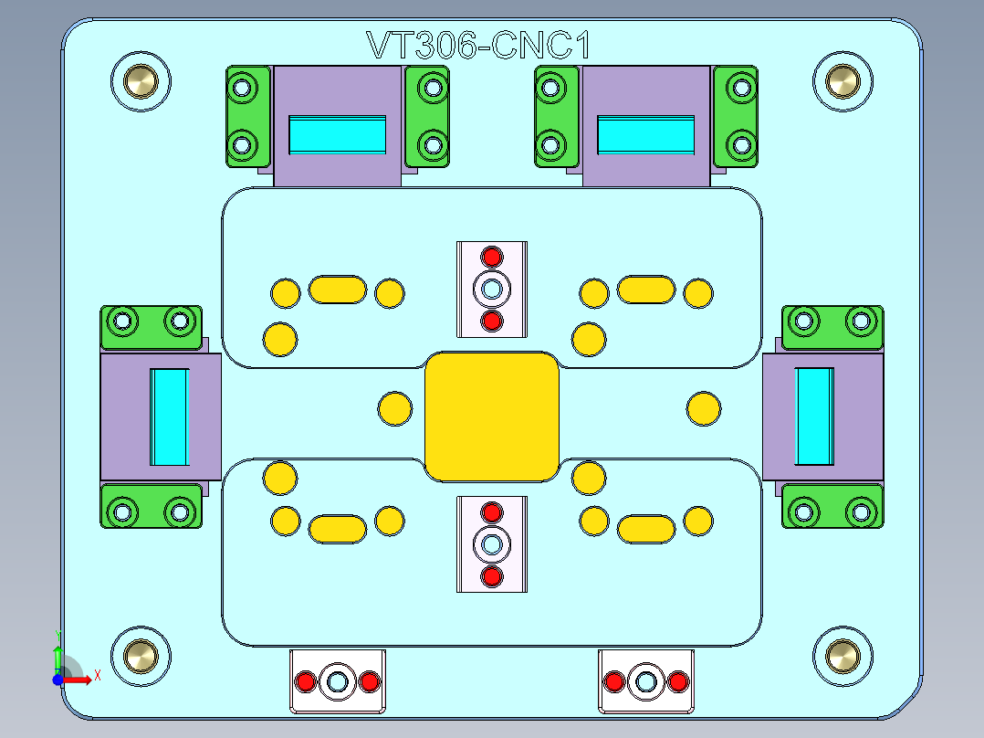 VT306-CNC1笔记本CNC工装夹具三维模型-0822前视图