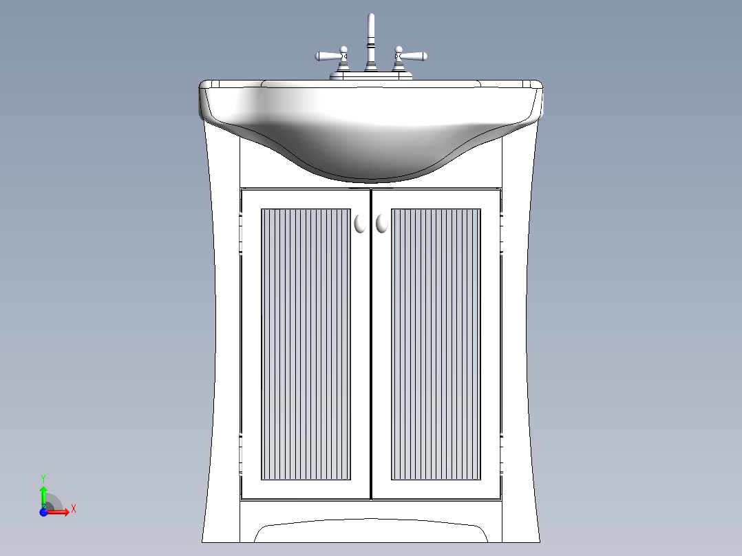 水槽、不锈钢水槽(14)前视图