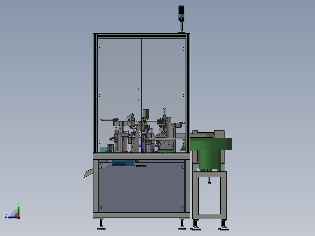 2023.02月-快拆螺丝扣环装配机（sw20可编辑+工程图）右视图