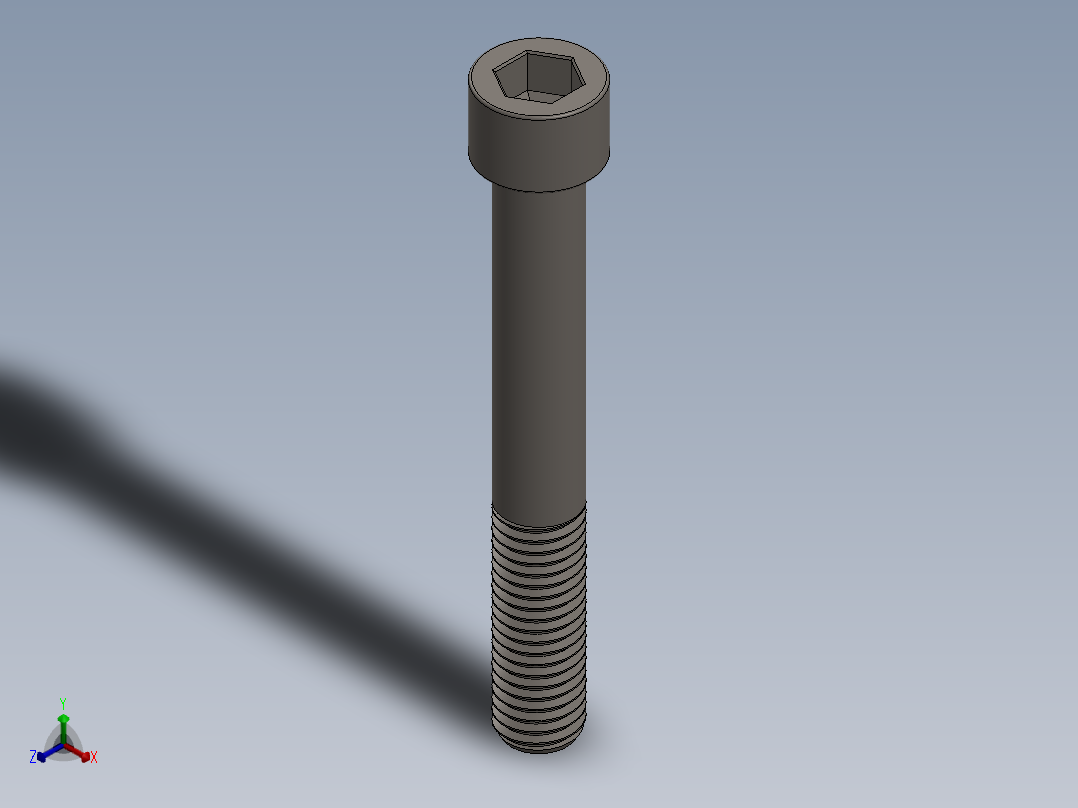 Screw_DIN_912_M12x90_A2.SLDPRT公制内六角螺钉正等轴测图
