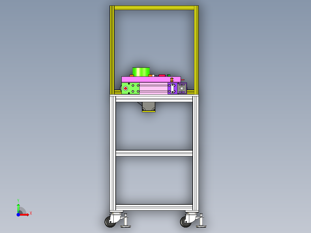 自动夹紧模型图前视图
