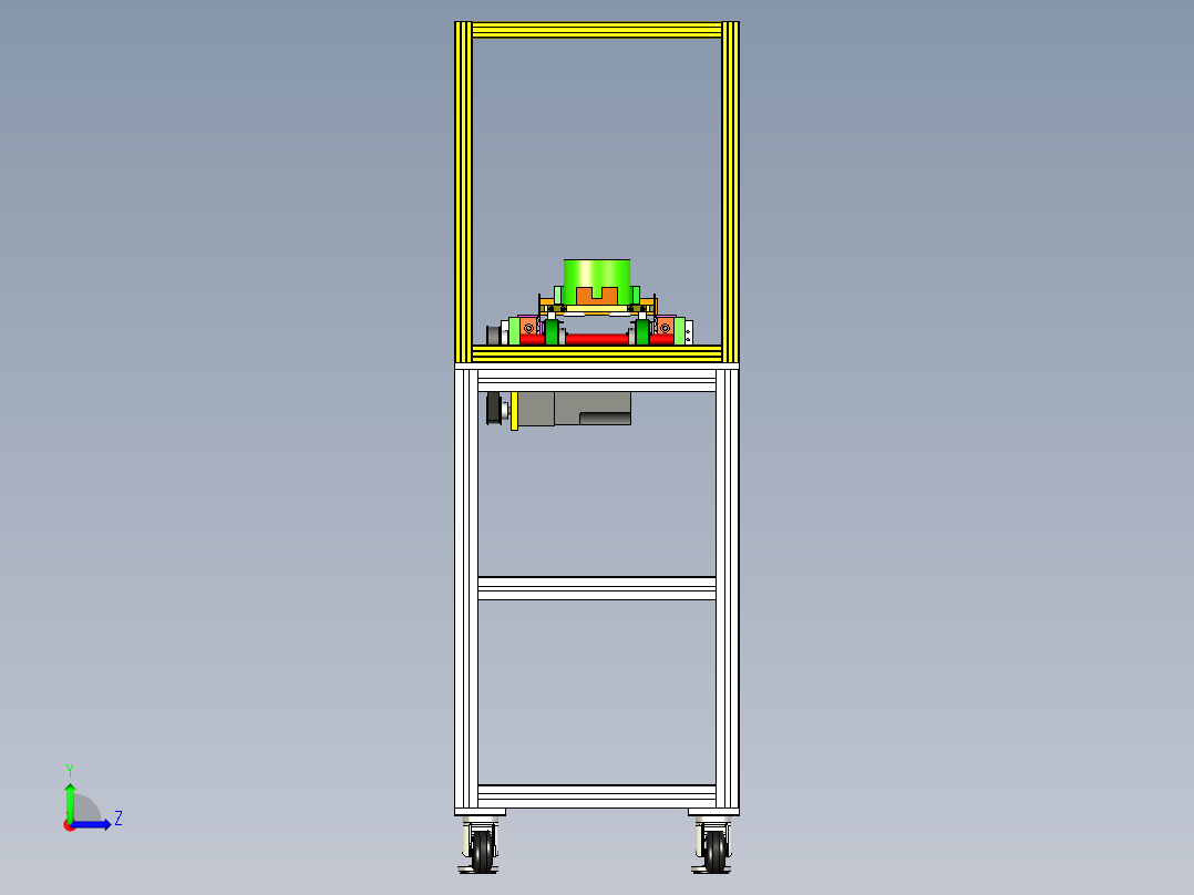 自动夹紧模型图左视图