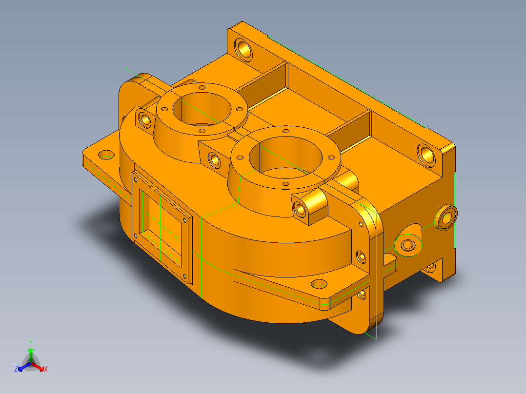 一级圆柱直尺齿轮减速器箱体