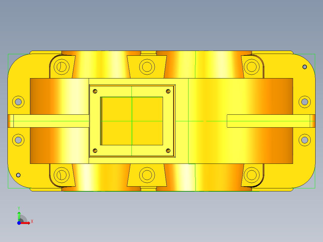 一级圆柱直尺齿轮减速器箱体前视图