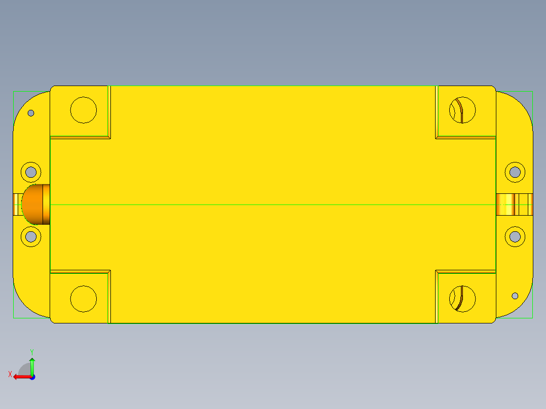 一级圆柱直尺齿轮减速器箱体后视图