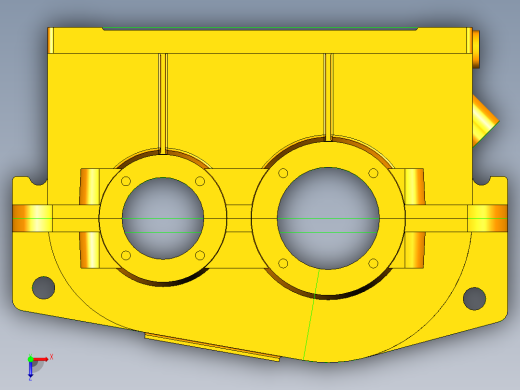 一级圆柱直尺齿轮减速器箱体俯视缩略图