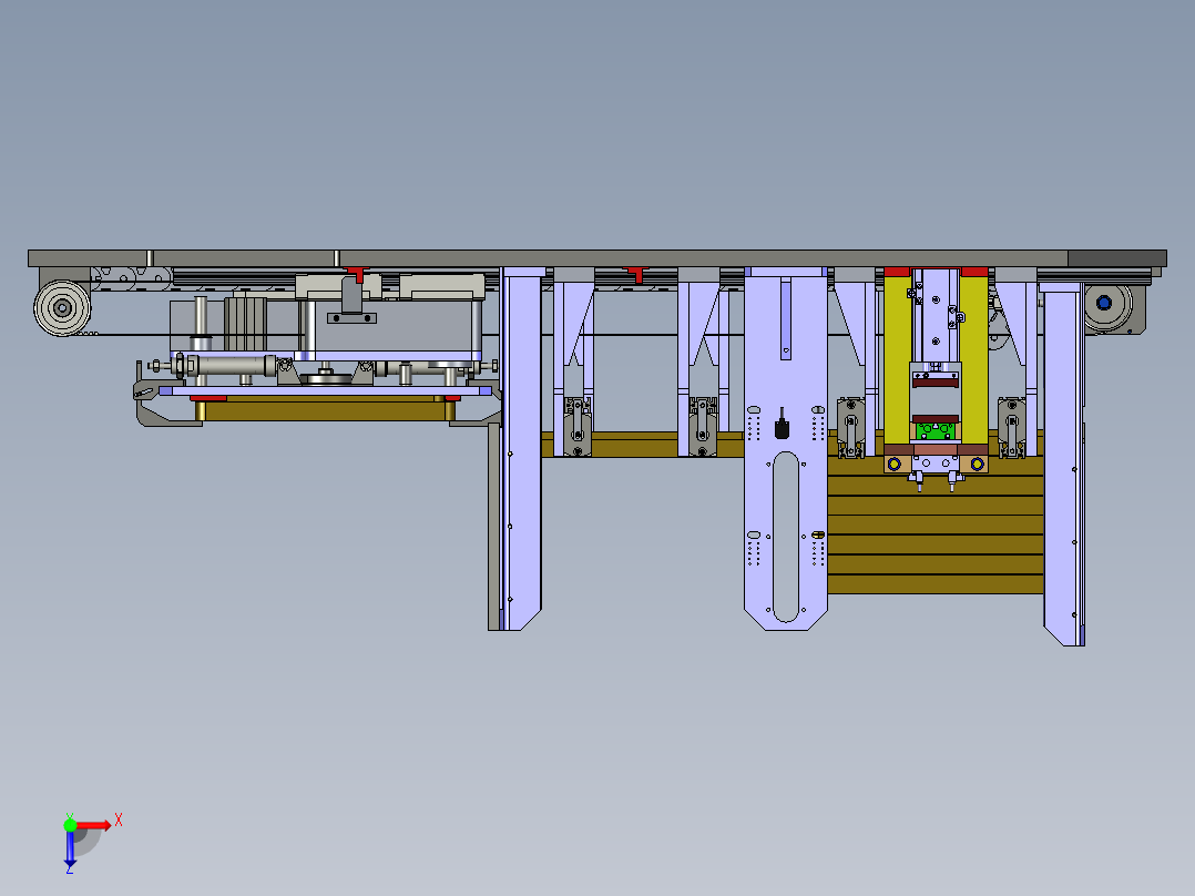 自动上下托盘机构俯视图