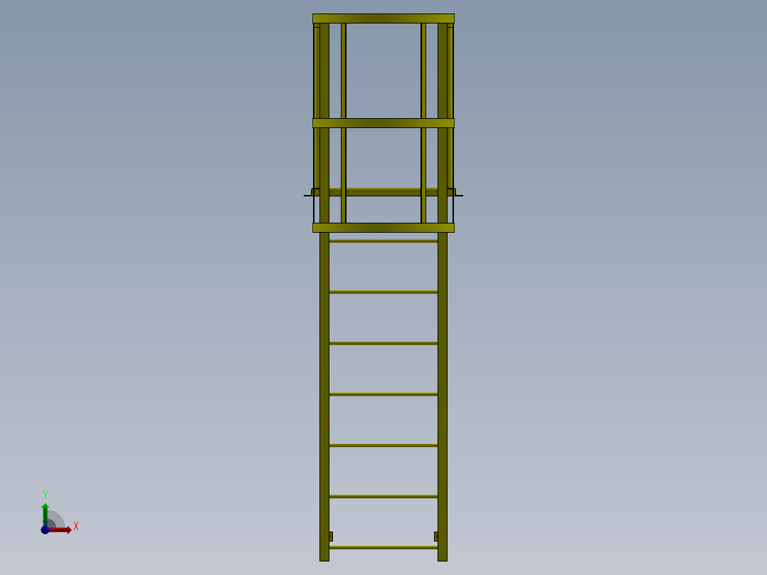 A0003873-带有平台和扶手的海员梯前视图
