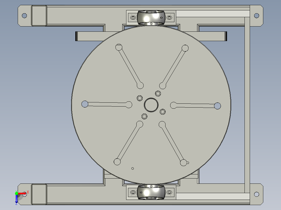 焊接旋转工作平台俯视图