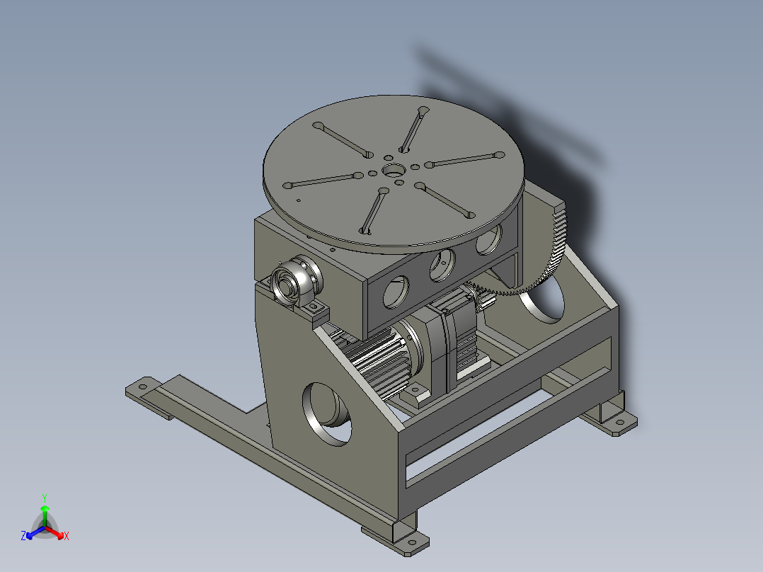 焊接旋转工作平台正等轴测图