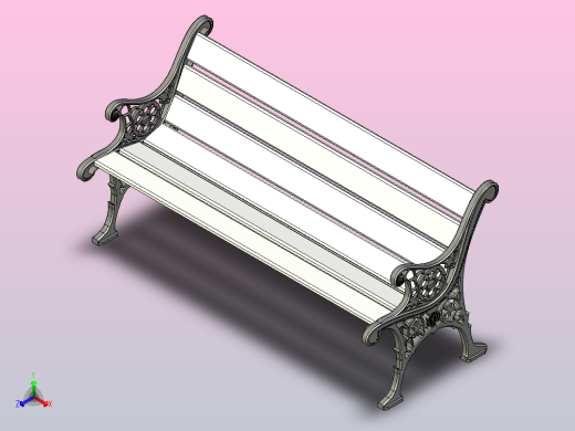 老式长凳公园正等轴测缩略图