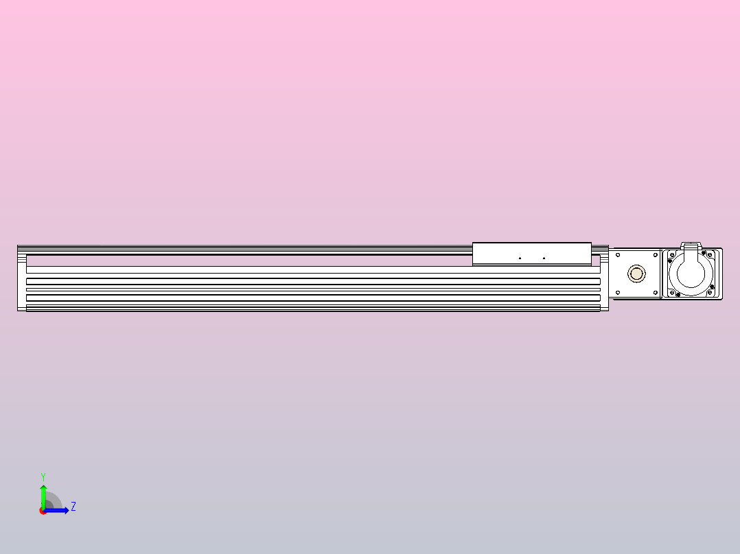 皮带直线轴半封闭可选导轨TPA-HNB-202D-140-L650-MR-C-P75-N3左视图