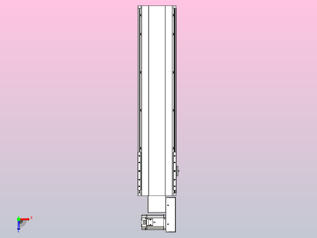 皮带直线轴半封闭可选导轨TPA-HNB-202D-140-L650-MR-C-P75-N3俯视图